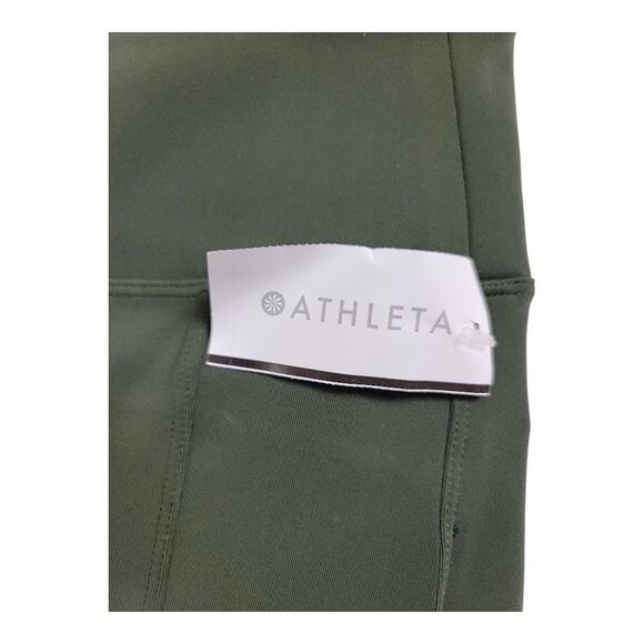 Athleta Delancey Straight Leg Flat Front Pants‎ Green Women's Size Medium NWT - Picture 7 of 14